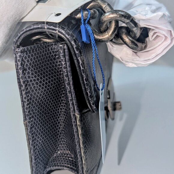 Chanel Blue and Grey Patchwork Lizard Skin Box Bag - Picture 5 of 16